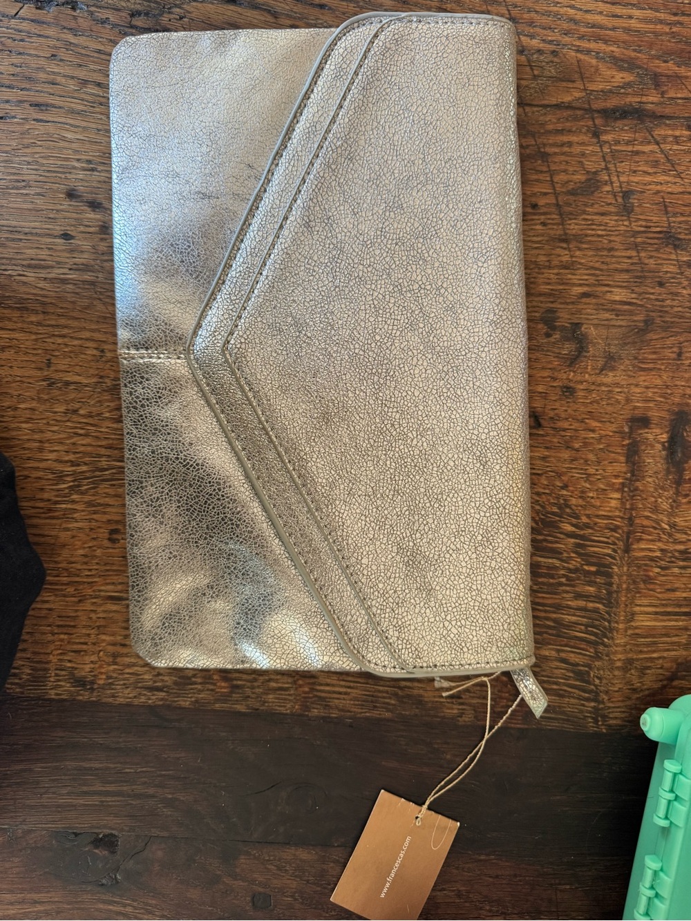 Francesca’s Metallic Silver Women’s Envelope Clutch